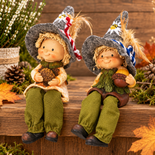 Mini Wichtel Kantenhocker – Herbstliche Dekofigur