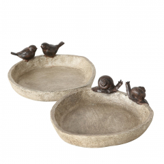 Vogeltränke "Happy Bird" – Keramik mit Schnecken, Ø 20 cm