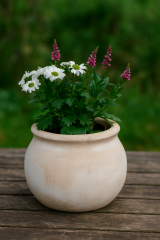 Terracotta-Übertöpfe Cappuccino – Handarbeit Unikate