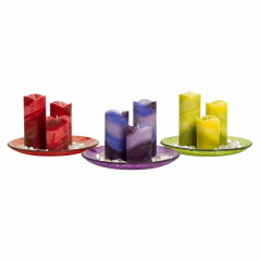 Duftkerzen-Set &quote;Candle&quote; – Dekorativ mit Glasteller und Dekosteinen