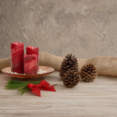 Duftkerzen-Set &quote;Candle&quote; – Dekorativ mit Glasteller und Dekosteinen