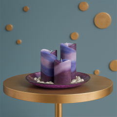 Duftkerzen-Set &quote;Candle&quote; – Dekorativ mit Glasteller und Dekosteinen