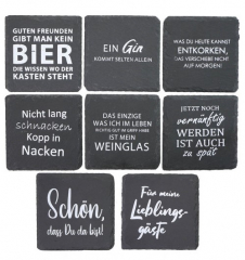 Bierdeckel Schieferplatte 8er Set