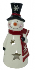 Keramik Windlicht Snowman