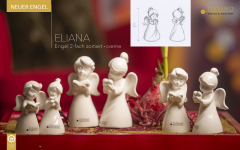 Keramik Engel Eliana – Mit Herz oder Buch, 11-15 cm