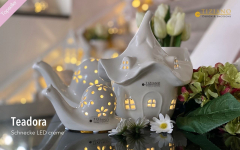 Schnecke Teadora – LED-Deko creme