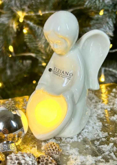 Keramik Engel &quote;Laila&quote; mit LED Kugel – Elegante Deko