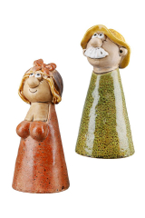 Zaunfigur Hans & Hilde aus Keramik – 2er Set, 20 cm