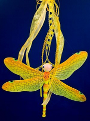Dekorative Stofflibelle zum Aufhängen, 45 cm x 31 cm