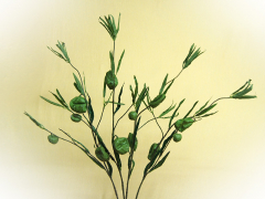 Seidenblume „Milky“, 0,81 cm klein – in grün oder braun