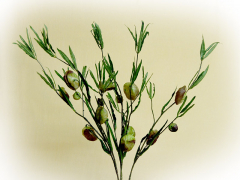 Seidenblume „Milky“, 0,81 cm klein – in grün oder braun