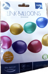 Link-Balloons Schimmer 12 Stück – bunt & Ø 16 cm Latex