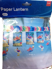 Papier-Laternen Strandmotiv – 3,6 m Sommerdeko bunt