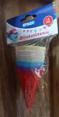Bunte Dekotüten in Schultütenform, 12 cm groß