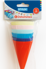 Bunte Dekotüten in Schultütenform, 12 cm groß
