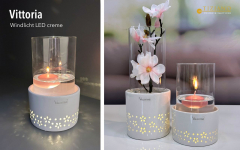 Windlicht Vittoria mit Glas & Timer – 23 cm/32 cm