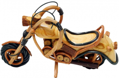 Motorrad aus Holz, 30 cm lang – detailgetreu gefertigt