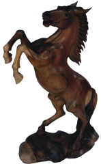 Elegantes Pferd aus Holz (ca. 20 cm) in Dunkelbraun
