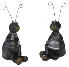 Ameisenpaar Deko Polyresin schwarz-grau 7 cm