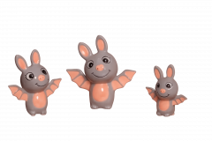 Fledermaus Sparkley Dekomaus grau-rosé, 8–12 cm
