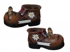 Dekorative Pflanzschuhe aus Polyresin mit Murmeltier-Figur