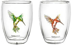 Isolierglas (doppelwandig) mit Kolibri-Motiv & Schwebe-Effekt