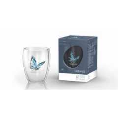 Doppelwandiges Isolierglas mit Schmetterlings-Motiv & Schwebe-Effekt