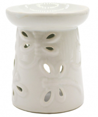 Weiße Duftlampe 9,5 cm mit Libellen-Motiv. Für Duftöle & -wachs.
