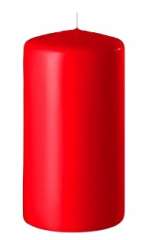 Stumpenkerze 7x5 cm – Weiß & Rot, 15 Std. Brenndauer