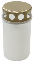 Grablicht Komplettset mit Deckel – Weiß & Gold, 11 cm