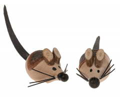 Holzmaus Mini – handgefertigt, 10 cm mit Schwanz