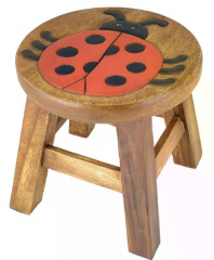 Kinderhocker "Marienkäfer" – Bunter Hocker 25x25x25 cm