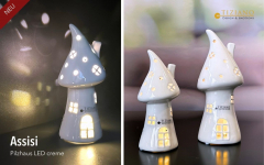 Tiziano Fantasiehaus „Assisi“ – Keramik mit LED & Timer