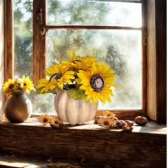 Sonnenblumen im Kürbis – Gelbe Herbstdeko natürlich schön