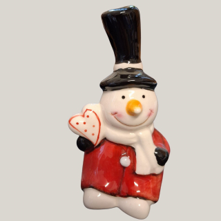 Schneemann Andy mit Herz – liebevolle Weihnachtsdeko