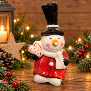 Schneemann Andy mit Herz – liebevolle Weihnachtsdeko