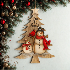 Let it Snow Anhänger – Holzdeko 35 cm