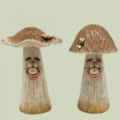 Pilzeduo Gerd & Gerda – Dekofigur 13 cm Pilzoptik