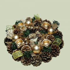 Adventskranz grün oder rot-gold Ø30 cm – Weihnachtsdeko