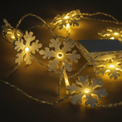 LED Lichterkette mit Papierflocken – 2,5 m – 16 warmweiße LEDs