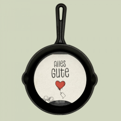 Pfannengruß "Alles Gute" Gusseisenpfanne