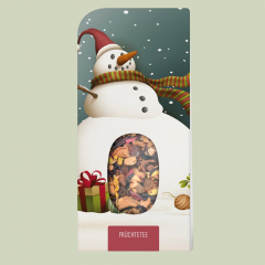 Genusskarte Schneemann – Früchtetee Wintersonne 10 g
