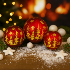 Glaskugel Lumina rot- 3er Set