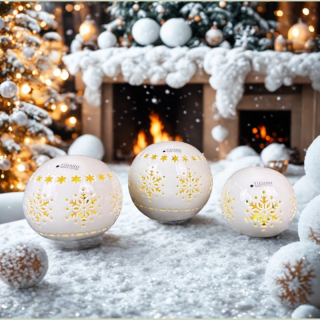 Tiziano LED-Kugel Splendore in Creme mit Timer LED Licht