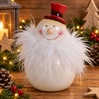 Schneemann aus Keramik – Dekoration & Geschenkidee