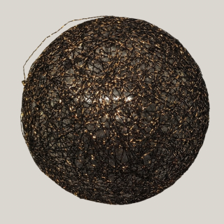 LED-Lichterkette mit Kugeln – Bronze & Silber, batteriebetrieben