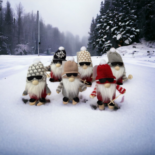 Santa Jamal auf Ski – Wichtel, 12 cm, 6 Varianten