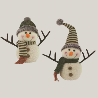 Plüsch Schneemann – Winter Weihnachtsdeko 25x12x33 cm