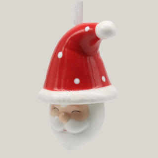 Weihnachtsmann-Anhänger aus Keramik – 9 cm festliche Dekofigur