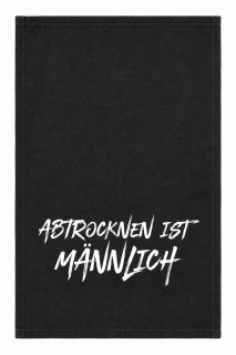 Geschirrtuch grau, abtrocknen ist männlich